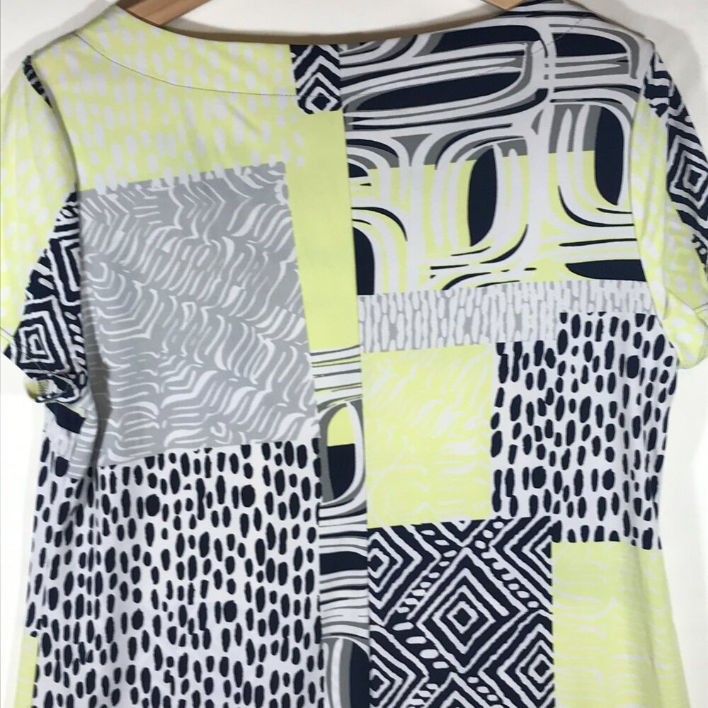 Easy Wear By Chico's Women's 1 Yellow Short Sleeve Dress - Picture 5 of 9